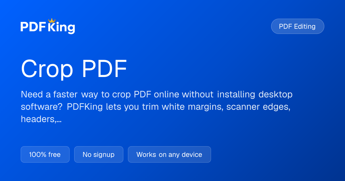 Crop PDF Online Free | Fast & Easy PDF Trimming
